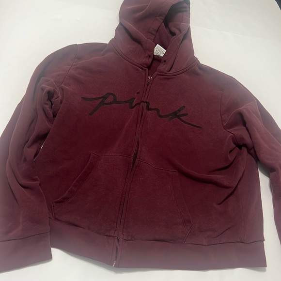PINK Victoria's Secret Jackets & Blazers - Pink Victoria’s Secret jacket, XL maroon with black lettering